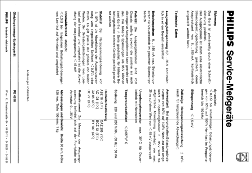 Gleichspannungs-Speisegerät PE4818; Philips Radios - (ID = 477610) Equipment