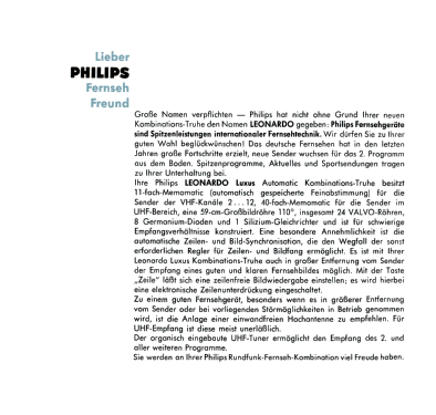 Leonardo Luxus Kombination-Truhe 23RD361A; Philips Radios - (ID = 2377632) Fernseh-R