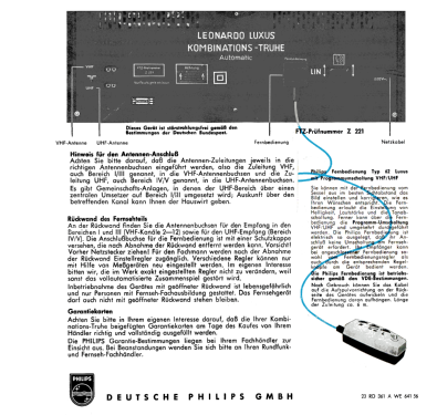 Leonardo Luxus Kombination-Truhe 23RD361A; Philips Radios - (ID = 2377645) Fernseh-R