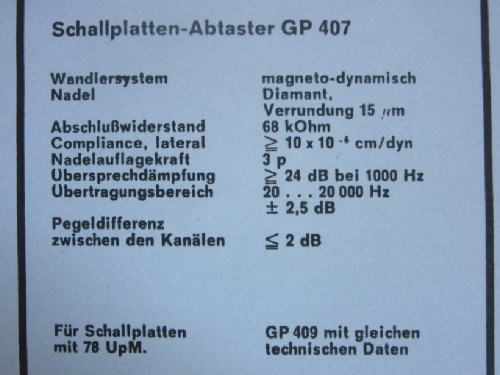 Magneto-dynamic Pickup GP409 ; Philips; Eindhoven (ID = 2256904) Microphone/PU