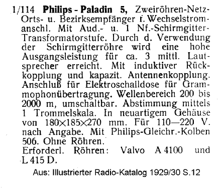 Paladin P5; Philips Radios - (ID = 2882485) Radio