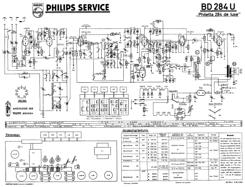 Philetta 284 de Luxe BD284U; Philips Radios - (ID = 14836) Radio