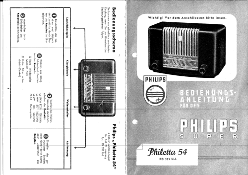 Philetta 54L BD233U-L; Philips Radios - (ID = 961652) Radio