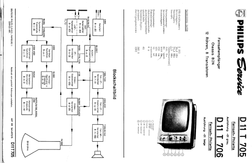 Fernseh-Philetta Automatic D11T705 /01 Ch= B2N; Philips Radios - (ID = 243661) Televisión