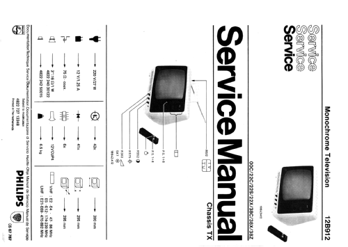 Philetta TX912 electronic 12B912 /00C /22C /22S /22X /38C /38X /38Z Ch= TX; Philips Radios - (ID = 660572) Televisore