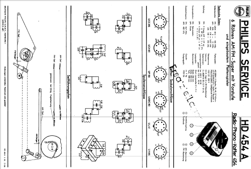 Radio-Phono-Koffer 454 HD454A; Philips Radios - (ID = 255633) Radio