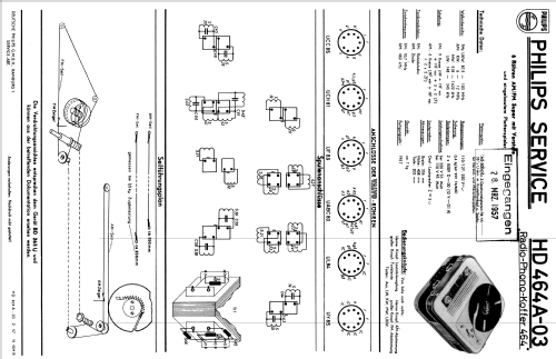 Radio-Phono-Koffer 464 HD464A; Philips Radios - (ID = 2064320) Radio