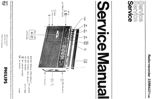 Radio Recorder RR437 22RR437 /19R; Philips Radios - (ID = 1725109) Radio