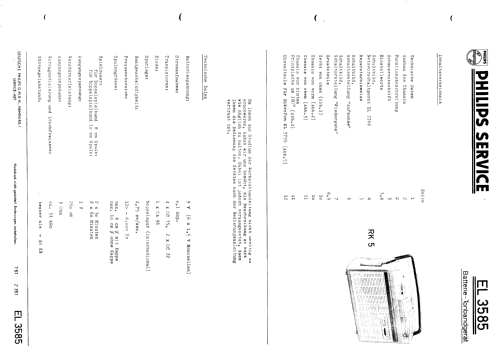 RK5 EL3585 /22; Philips Radios - (ID = 61663) R-Player