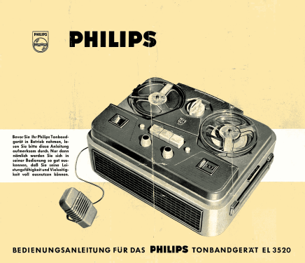 Tonbandgerät EL3520/00; Philips Radios - (ID = 2063078) R-Player
