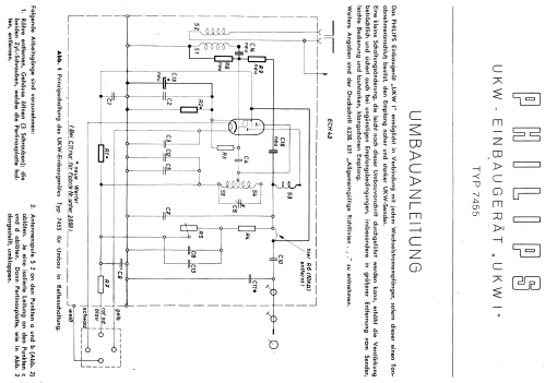 UKW-Einbaugerät UKW I 7455; Philips Radios - (ID = 1013506) Adattatore