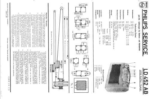 UKW-Koffersuper LD452AB; Philips Radios - (ID = 158868) Radio