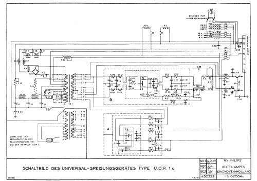 Universal Netzspeisungsgerät U.O.R. I ; Philips Radios - (ID = 2319818) A-courant