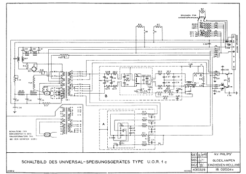 Universal Netzspeisungsgerät U.O.R. I ; Philips Radios - (ID = 2319818) Fuente-Al