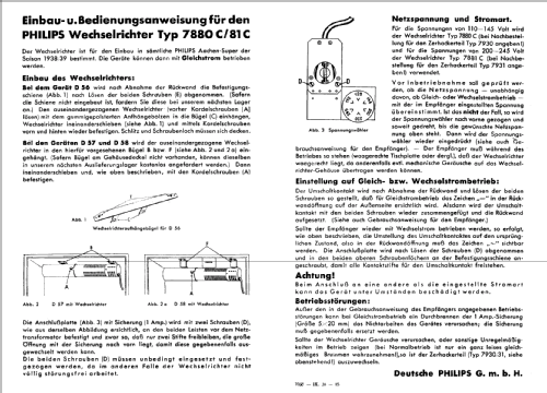 Wechselrichter / Zerhacker 7881 C; Philips Radios - (ID = 251494) Fuente-Al