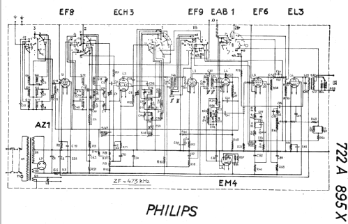 Sonate 722A - 895X ; Philips - Schweiz (ID = 19281) Radio