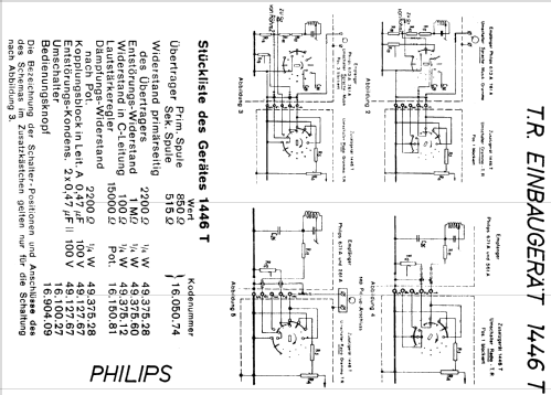 T.R. Einbaugerät 1446T; Philips - Schweiz (ID = 459586) Diverses