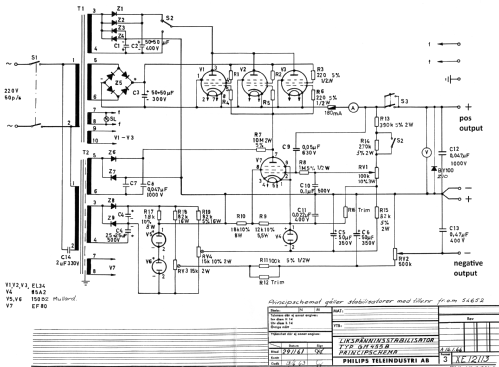 Likspänningsstabilisator GM455B; Philips, Svenska AB, (ID = 3123911) A-courant