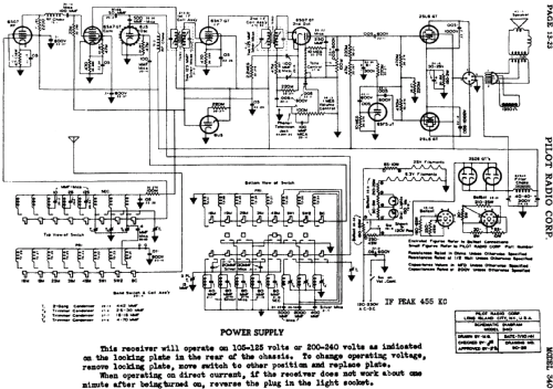340 ; Pilot Electric Mfg. (ID = 605407) Radio