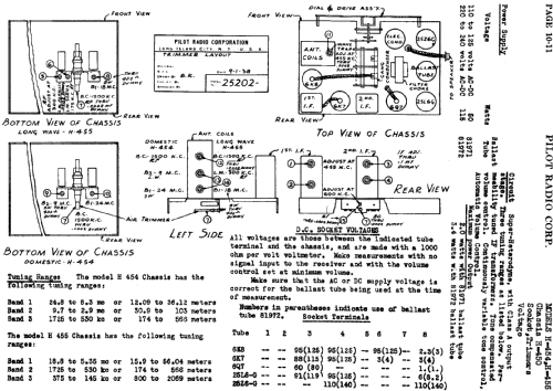 H-455 Ch= H-450; Pilot Electric Mfg. (ID = 600960) Radio