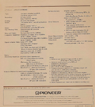 Stereo Cassette Tape Deck CT-F2121; Pioneer Corporation; (ID = 2806479) Ton-Bild