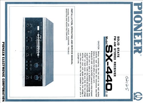 Stereo Receiver SX-440; Pioneer Corporation; (ID = 1007552) Radio