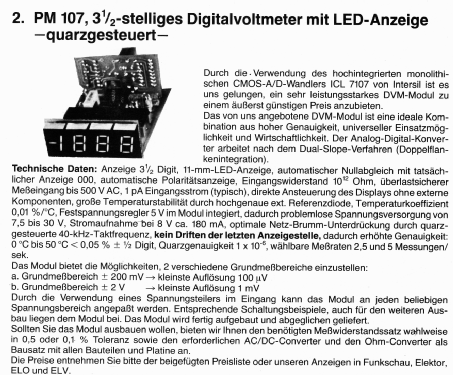 Einbau - Digitalmodul 3,5 stellig PM 107; Playtronic GmbH; (ID = 1974994) Equipment