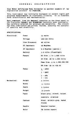 Voltage Regulated VTVM 9071 ; Precise Development (ID = 2771672) Ausrüstung