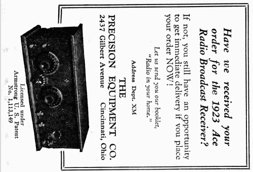 ACE TRU Concert Recptor; Precision Equipment (ID = 1621024) Radio