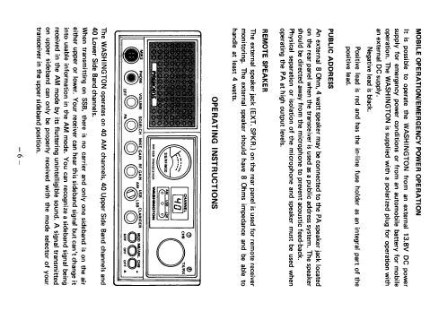 Washington AM/SSB CB Base Station 1001002; President (ID = 2542752) Citizen