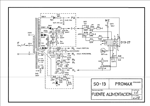 Osciloscopio SO-13; Promax; Barcelona (ID = 1358029) Equipment