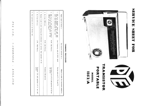 1352A; Pye Ltd., Radio (ID = 1336402) Radio