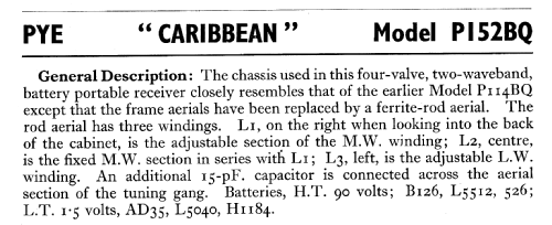 Caribbean P152BQ; Pye Ltd., Radio (ID = 587575) Radio