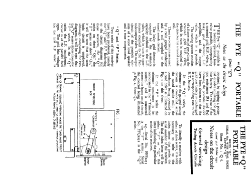 Model Q ; Pye Ltd., Radio (ID = 248949) Radio