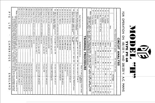 PE-60; Pye Ltd., Radio (ID = 845564) Radio