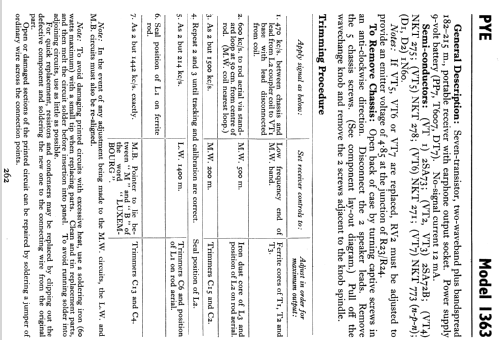 Popliner 1363; Pye Ltd., Radio (ID = 807918) Radio