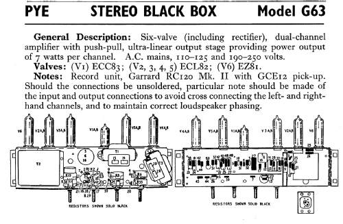 Stereophonic Black Box G63; Pye Ltd., Radio (ID = 595168) R-Player