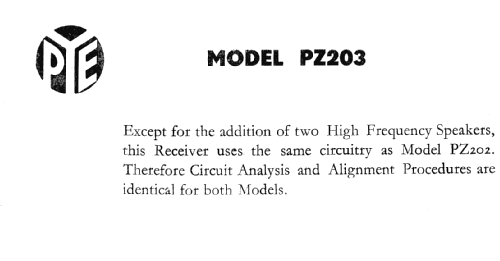 Model 202 PZ202; Pye N.Z. Ltd.; Waihi (ID = 2953076) Radio