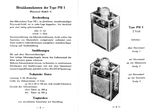 Blei-Akkumulator PM1; Quaiser, D., Dresden (ID = 1892399) Power-S