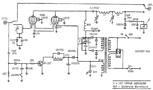 Linear Amplifier MAC 120 L-120A; Quantum Indústria de (ID = 1874405) Ampl. HF