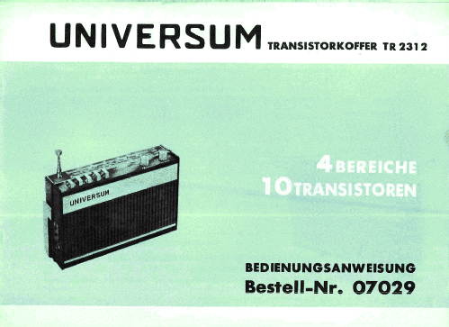 4 Bereich-Radio TR-2312 Bestell Nr. 07029; QUELLE GmbH (ID = 1521854) Radio