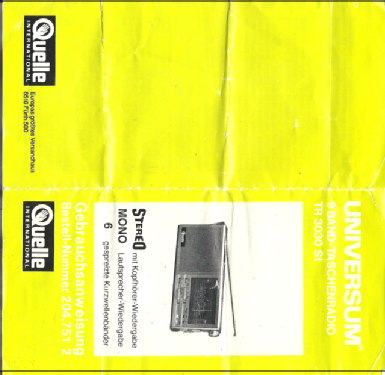 9 Band-Taschenradio TR 3030 St, Best.Nr. 204.751 2; QUELLE GmbH (ID = 1909909) Radio
