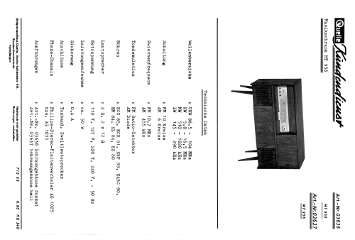 Musikschrank MT956 Art. Nr. 03636 / 03637; QUELLE GmbH (ID = 622645) Radio