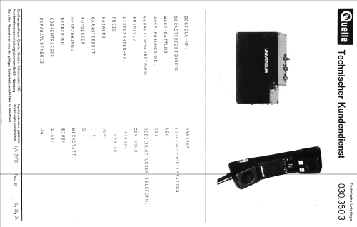 Privileg 12-Kanal-Mobilstation CBR-7000 Best. Nr. 030.3503; QUELLE GmbH (ID = 782272) CB-Funk