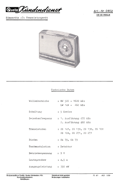 Simonetta - 7 - Transistorgerät	SB 60 MW/LW 08520; QUELLE GmbH (ID = 2705012) Radio
