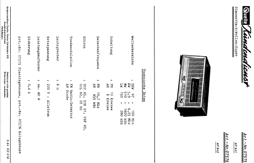 Simonetta-4-Wellen-Super AF641 Art. Nr. 07575; QUELLE GmbH (ID = 1919787) Radio