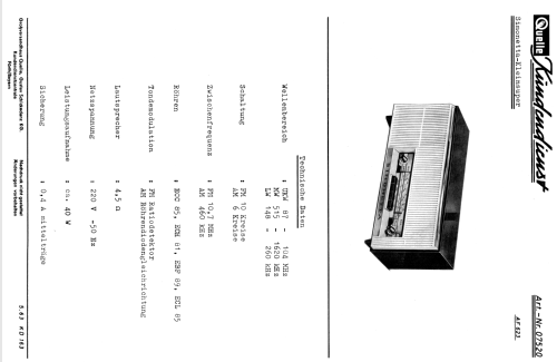 Simonetta-Kleinsuper AF623 07520; QUELLE GmbH (ID = 619906) Radio