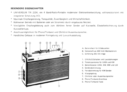 Transistor Koffer TR2334; QUELLE GmbH (ID = 2376983) Radio