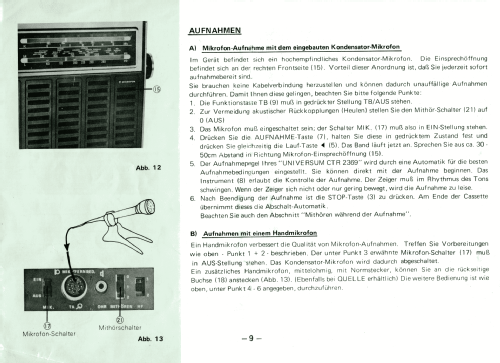 Universum 4-Band-Radio-Cassetten-Kombination CTR 2369 Best.-Nr. 002. 494 4; QUELLE GmbH (ID = 2592859) Radio