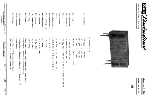 Universum Stereo Konzerttruhe Vollstereo 864 Best. Nr. 03677; QUELLE GmbH (ID = 2622735) Radio